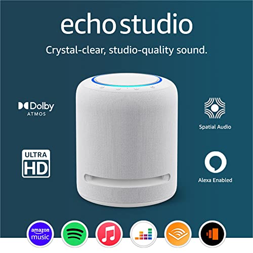 Echo Studio Smart Speaker with Dolby Atmos – White