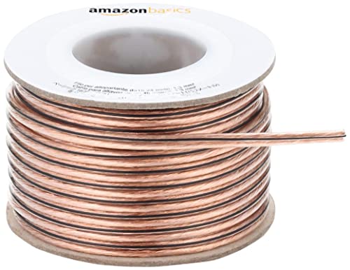 Amazon Basics 16-Gauge Transparent Speaker Wire, 50ft
