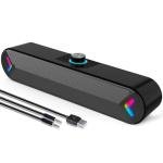 LENRUE USB-Powered Desktop Speakers with LED Lights