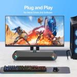 LENRUE USB-Powered Desktop Speakers with LED Lights