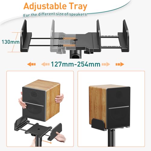 Adjustable Height Speaker Stands with Cable Management