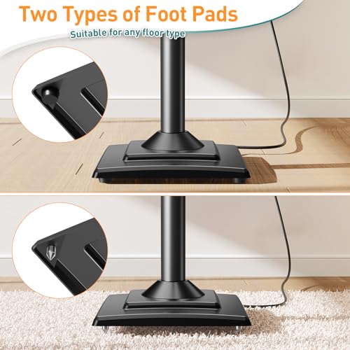 Adjustable Height Speaker Stands with Cable Management