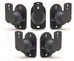 TechSol Black Universal Speaker Wall Brackets - 5 Pack