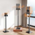 Adjustable Height Speaker Stands with Cable Management