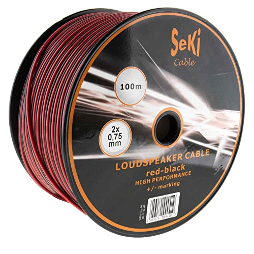 100m Red/Black Speaker Cable 2x0.75mm²