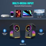 RGB Bluetooth Gaming Speakers with Subwoofer and LED