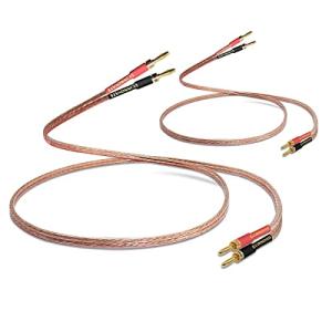 WOWLED HiFi 13 AWG Speaker Wire with Banana Plugs