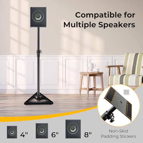 Adjustable Studio Speaker Stands with Safety Features