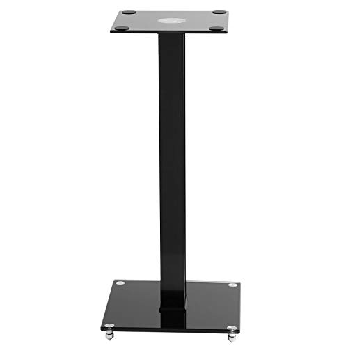 TekBox 2x Speaker Stands - Modern Black Glass