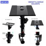Clamp-on Studio Monitor Speaker Stand Pair - Heavy Duty
