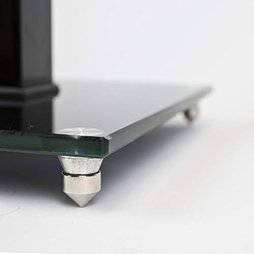 TekBox 2x Speaker Stands - Modern Black Glass