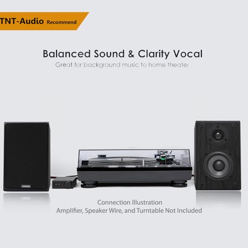 LONPOO Classic Wooden Passive Bookshelf Speakers Pair