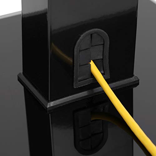 TekBox 2x Speaker Stands - Modern Black Glass