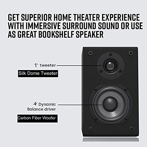 LONPOO Classic Wooden Passive Bookshelf Speakers Pair