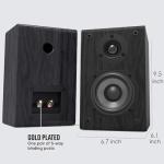 LONPOO Classic Wooden Passive Bookshelf Speakers Pair