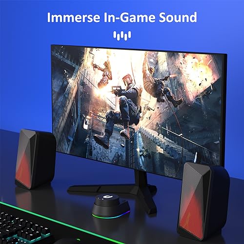 Jeecoo M40 USB Bluetooth Gaming Speakers with LED