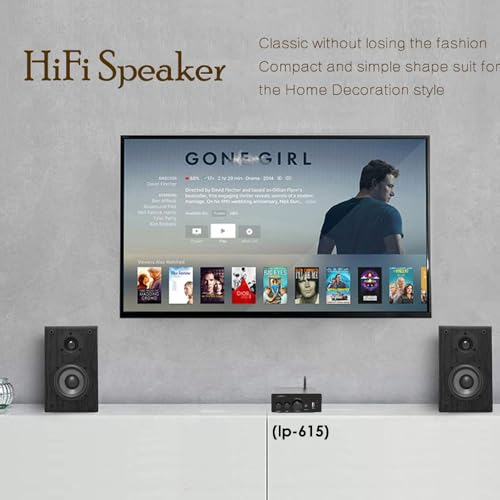 LONPOO Classic Wooden Passive Bookshelf Speakers Pair