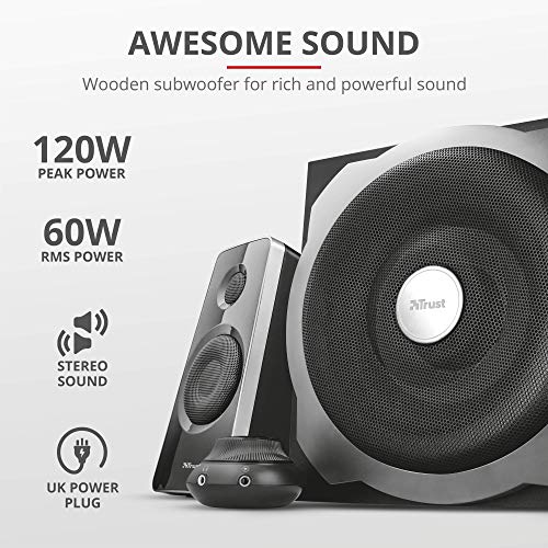 Trust Tytan 2.1 Subwoofer PC Speakers - Black