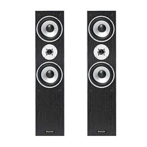 Black Fenton 3-Way Hi-Fi Tower Speakers Pair