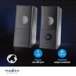 NEDIS 2.0 Gaming Speakers 18W for PC/Laptops