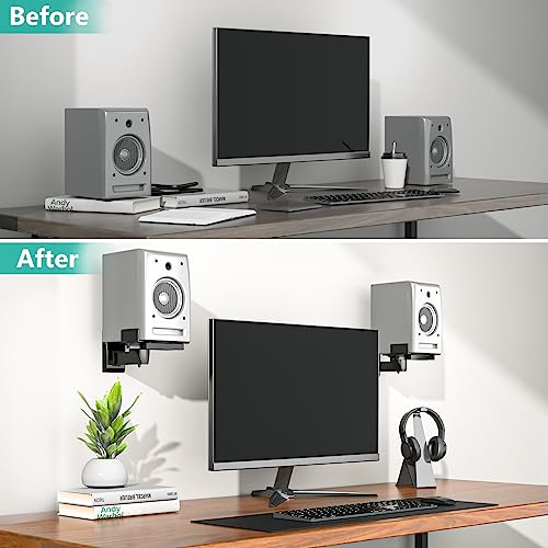 Adjustable Wall Mounts for Large Speakers - Black