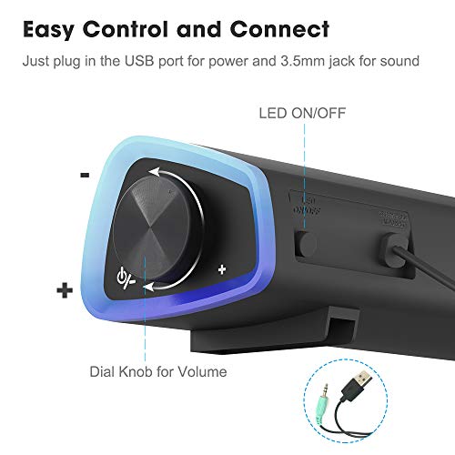 SOULION R30 Portable Computer Speakers with LED Lights