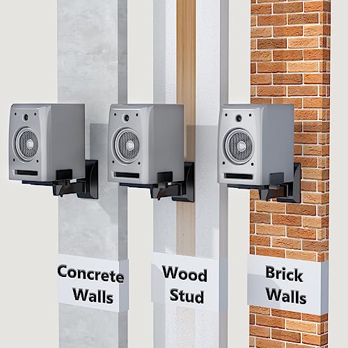 Adjustable Wall Mounts for Large Speakers - Black