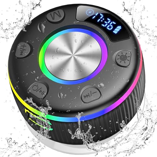 Waterproof Bluetooth Shower Speaker with Time Display