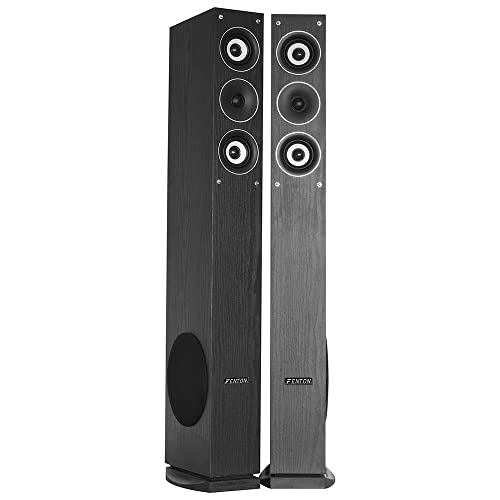 6.5" Black HiFi Tower Speakers with Subwoofer 500W