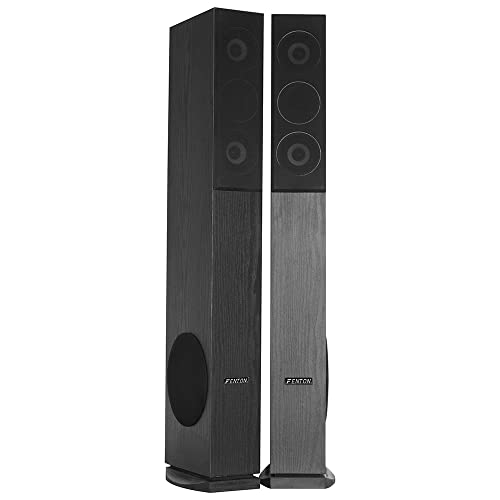 6.5" Black HiFi Tower Speakers with Subwoofer 500W