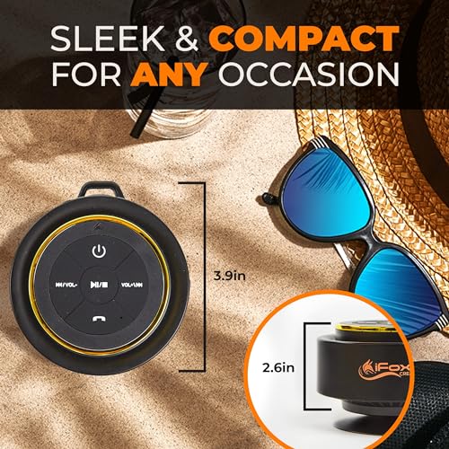 iFox Waterproof Bluetooth Shower Speaker with Mic