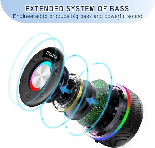 Portable Bluetooth Shower Speaker with RGB Lights