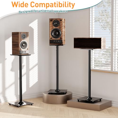 ELIVED Universal Surround Sound Speaker Stands - Black