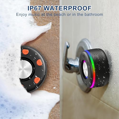 Portable Bluetooth Shower Speaker with RGB Lights
