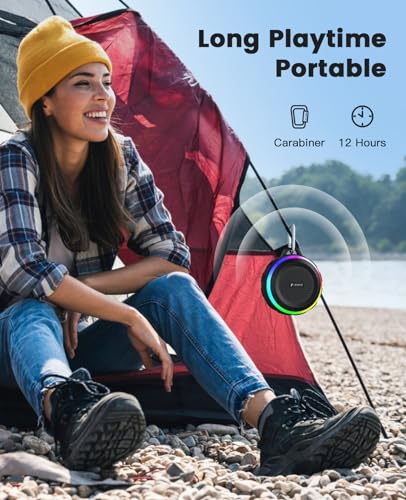 Kunodi IPX7 Waterproof Bluetooth Shower Speaker