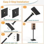 ELIVED Universal Surround Sound Speaker Stands - Black