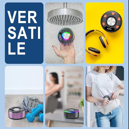 Portable Bluetooth Shower Speaker with RGB Lights