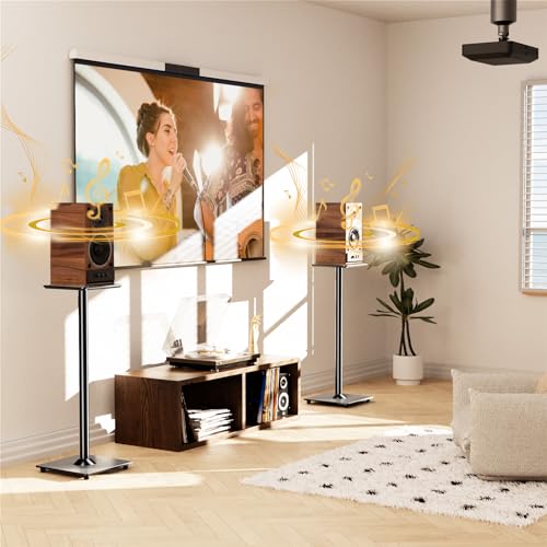 ELIVED Universal Surround Sound Speaker Stands - Black