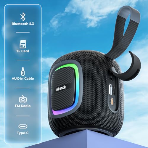 Waterproof Bluetooth Speaker with Lights and FM Radio