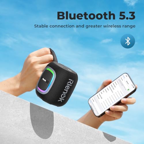 Waterproof Bluetooth Speaker with Lights and FM Radio