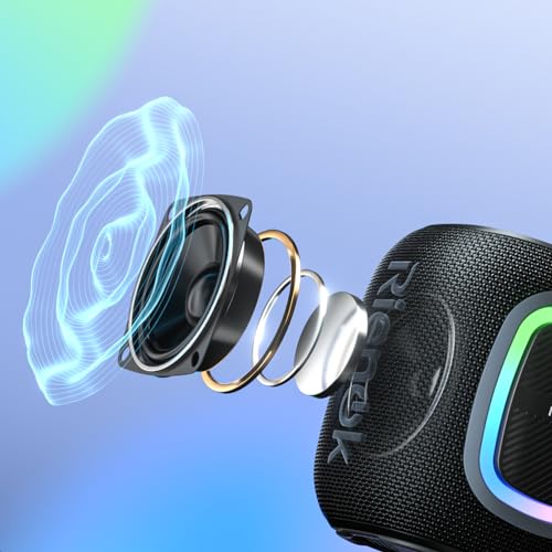 Waterproof Bluetooth Speaker with Lights and FM Radio