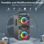Portable 60W Bluetooth Speaker with Subwoofer and Lights
