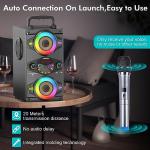 Portable 60W Bluetooth Speaker with Subwoofer and Lights