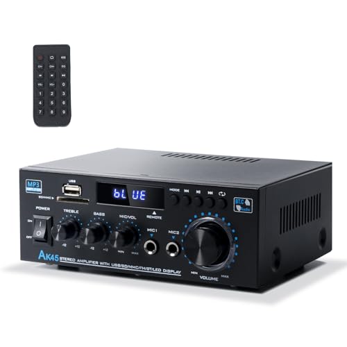 Bluetooth Stereo Amplifier 300Wx2 2-Ch Home Speaker System