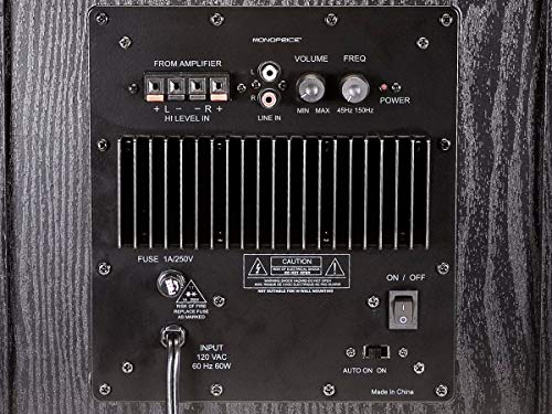 Monoprice 8 Inch 60-Watt Powered Subwoofer - Black