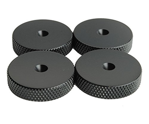 Fisual Brass Speaker Spike Shoes Floor Protectors (4 Pack, Black)