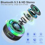Waterproof Bluetooth Shower Speaker with LED Light Show