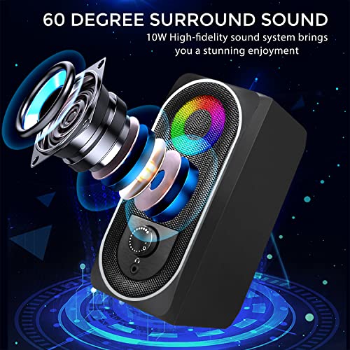 INSMART RGB Stereo Computer Speakers, USB Powered (5Wx2)