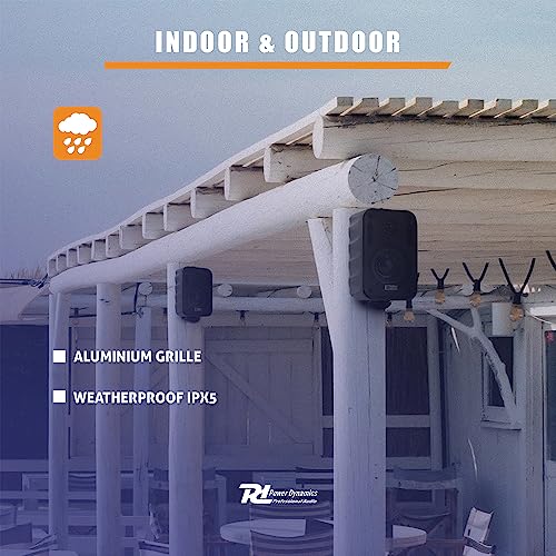 Weatherproof Power Dynamics 4x Black Outdoor Garden Speakers