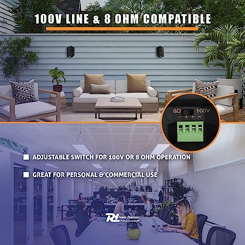 Weatherproof Power Dynamics 4x Black Outdoor Garden Speakers